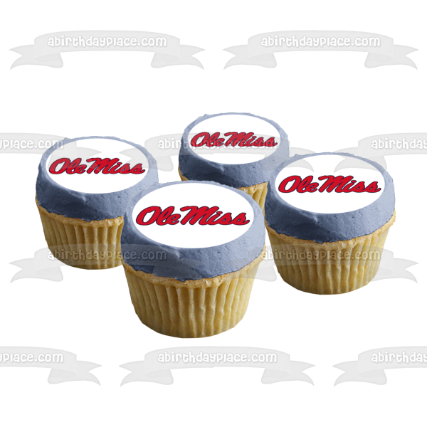 University of Mississippi Rebels Ole Miss Logo NCAA Edible Cake Topper Image ABPID01824