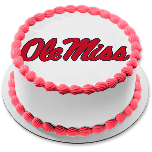 University of Mississippi Rebels Ole Miss Logo NCAA Edible Cake Topper Image ABPID01824