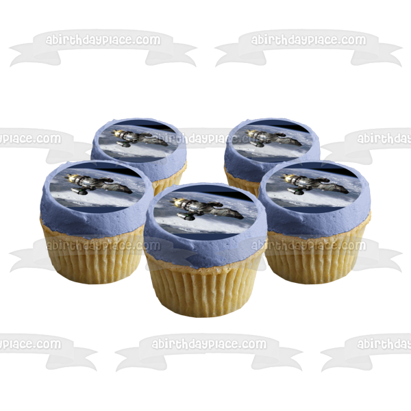 Serenity Firefly Class Spaceship Orbiting a Planet Edible Cake Topper Image ABPID01875