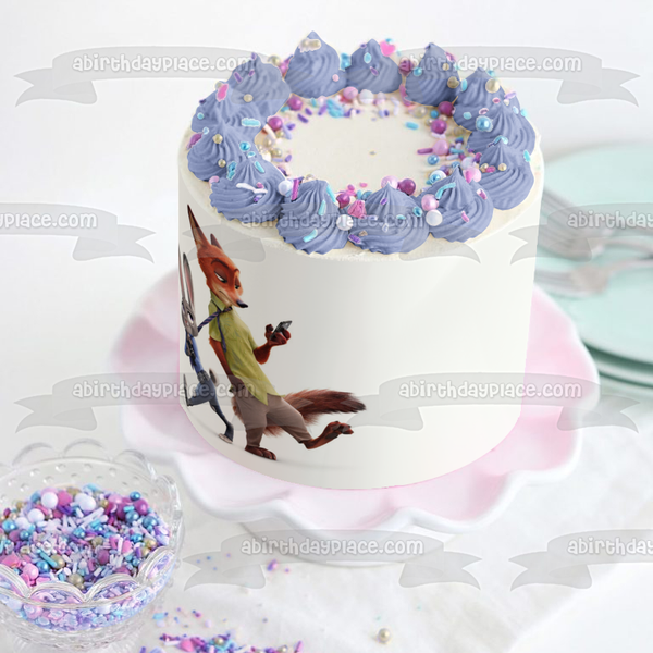 Zootopia Judy Hopps and Nick Wilde Edible Cake Topper Image ABPID01907