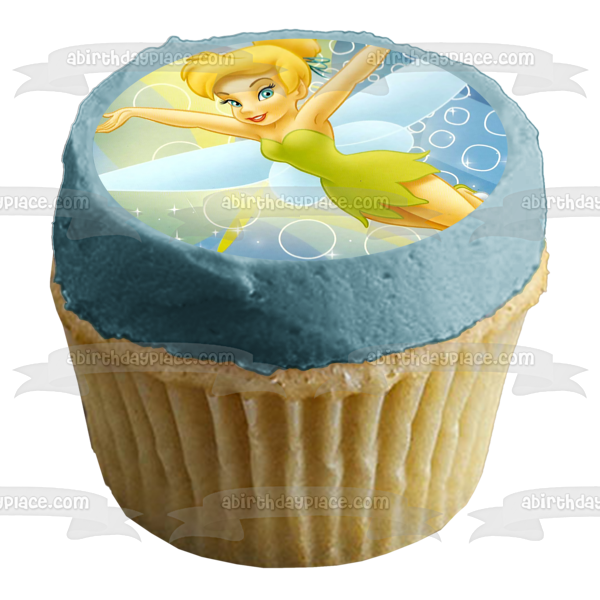 Tinkerbelle Fairy Flying Edible Cake Topper Image ABPID01887