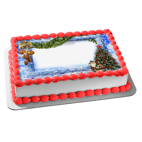 Merry Christmas Customizable Photo Frame Edible Cake Topper Image Frame ABPID55149