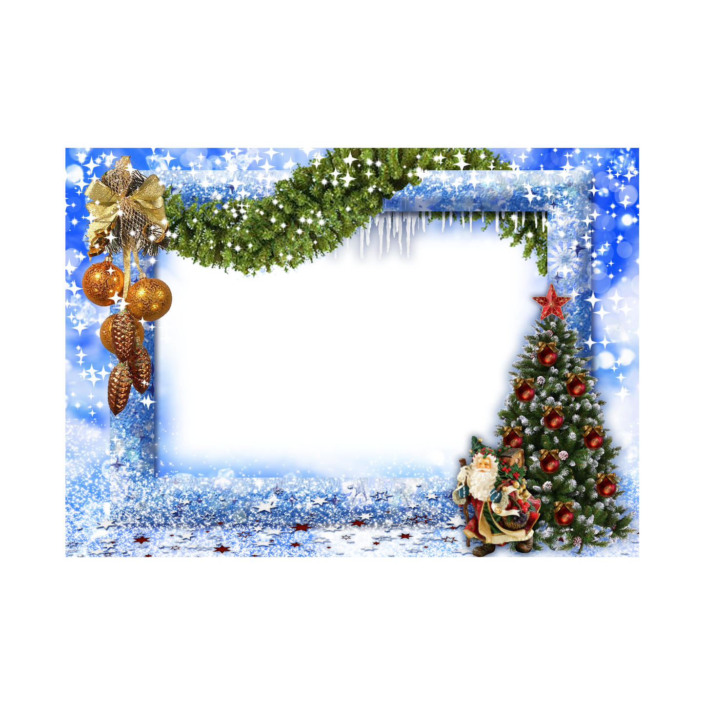 Merry Christmas Customizable Photo Frame Edible Cake Topper Image Frame ABPID55149