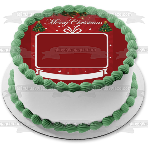 Merry Christmas Customizable Photo Frame Edible Cake Topper Image Frame ABPID55143