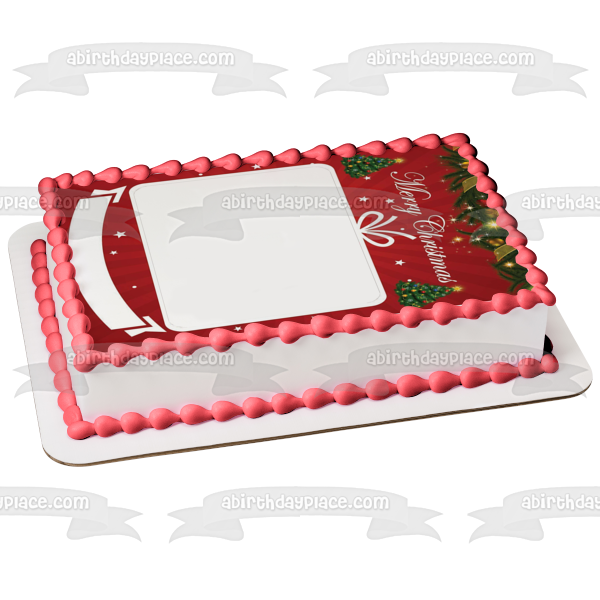 Merry Christmas Customizable Photo Frame Edible Cake Topper Image Frame ABPID55143