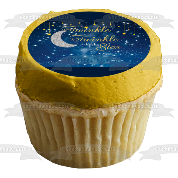 Twinkle Twinkle Little Star Starry Night Sky Edible Cake Topper Image ABPID02022