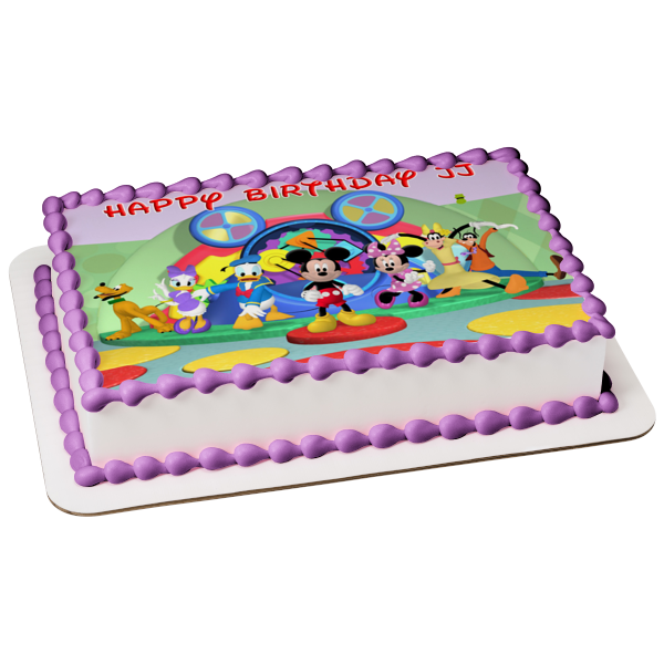Mickey Mouse Clubhouse Minnie Mouse Goofy Pluto Donald Duck and Daisy Duck Edible Cake Topper Image ABPID03200