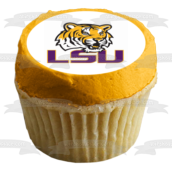Louisiana State University Tigers Logo Edible Cake Topper Image ABPID03183