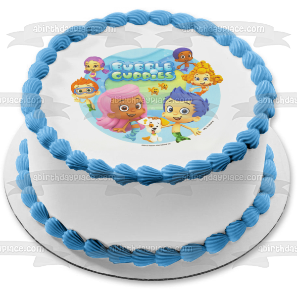 Bubble Guppies Logo Dog and Fish Edible Cake Topper Image ABPID03228