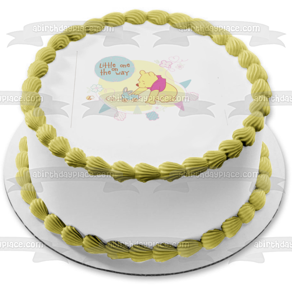 Winnie the Pooh Baby Shower Pink Blue Edible Cake Topper Image ABPID03314