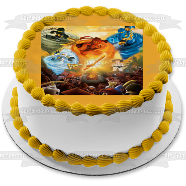 LEGO  Ninjago Ninjas Master Wu Zane Cole and Jay Edible Cake Topper Image ABPID03244