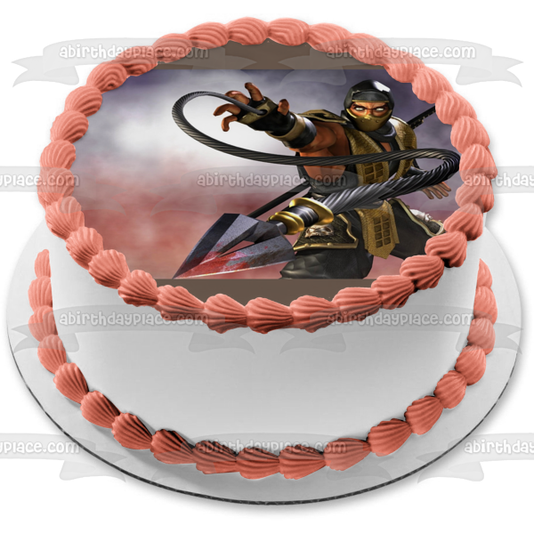 Mortal Kombat Deadly Alliance Scorpion Edible Cake Topper Image ABPID03325