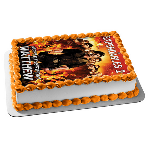 The Expendables 2 Movie Cover Hector Barney Lee Mr. Church Edible Cake Topper Image ABPID55175