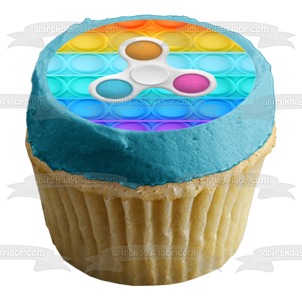Popit Fidgit Spinner Edible Cake Topper Image or Strips ABPID55178
