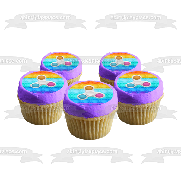 Popit Fidgit Spinner Edible Cake Topper Image or Strips ABPID55178