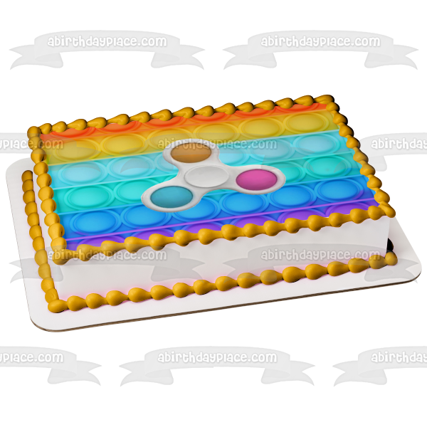 Popit Fidgit Spinner Edible Cake Topper Image or Strips ABPID55178