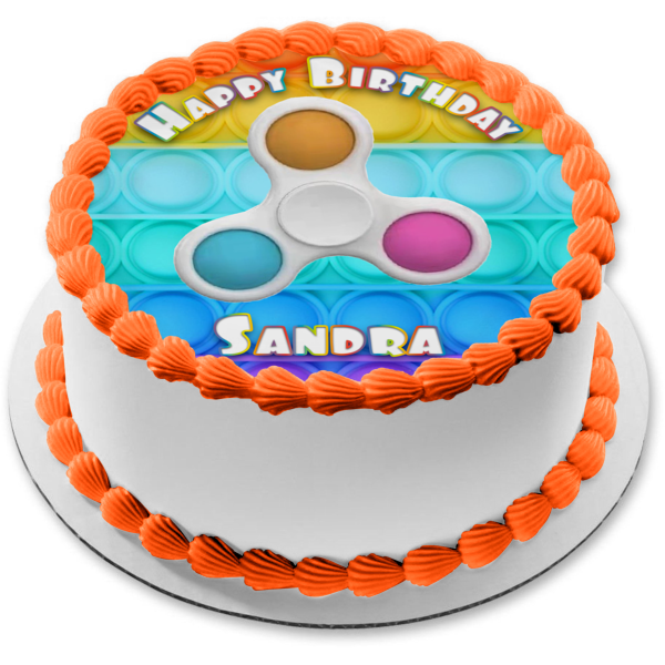 Popit Fidgit Spinner Edible Cake Topper Image or Strips ABPID55178