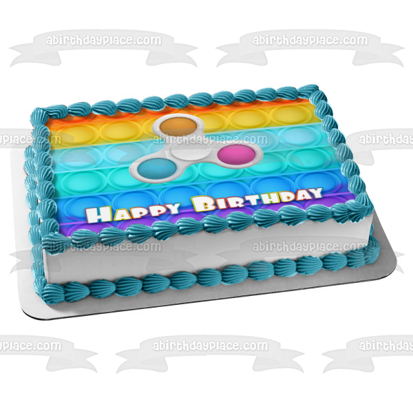 Popit Fidgit Spinner Edible Cake Topper Image or Strips ABPID55178