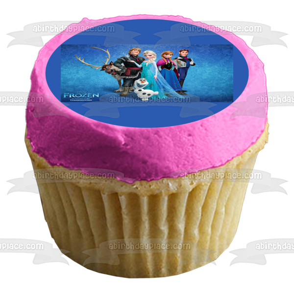 Frozen Anna Elsa Hans Olaf and Kristoff Edible Cake Topper Image ABPID03267