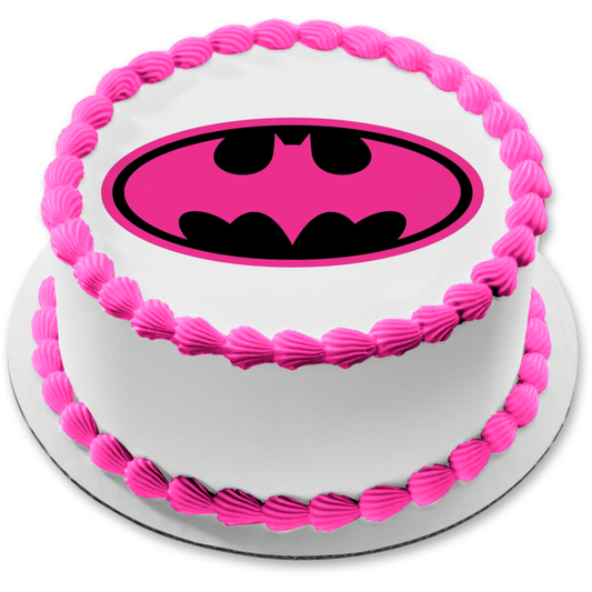 Imagen comestible para tarta con el logotipo de Batgirl, color rosa, Gotham City, ABPID03335 