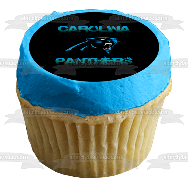 Carolina Panthers Dark Logo Sports Edible Cake Topper Image ABPID03273