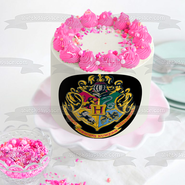 Harry Potter Hogwarts Crest Lion Snake Eagle Wolf Edible Cake Topper Image ABPID03283