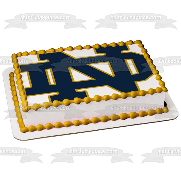 Notre Dame Fighting Irish Logo Sports Football Edible Cake Topper Image ABPID03373