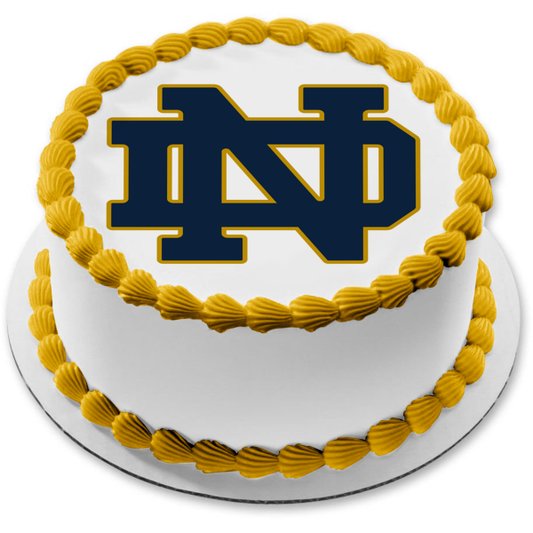 Notre Dame Fighting Irish Logo Sports Football Edible Cake Topper Image ABPID03373