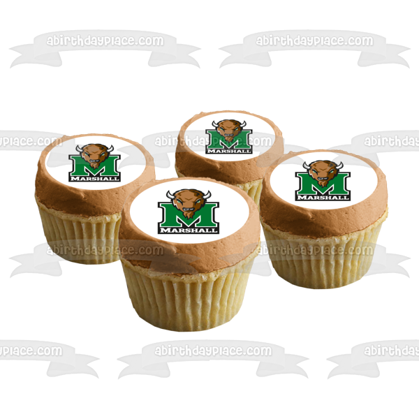 Marshall University Thundering Herd Logo Sports with a  Buffalo Edible Cake Topper Image ABPID03385
