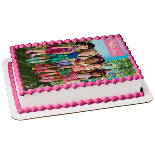 American Girl Wellie Wishers Emerson Camille Ashlyn Willa and Kendall Edible Cake Topper Image ABPID03389