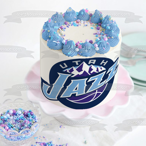 Utah Jazz Logo NBA Sports 2004-2010 Edible Cake Topper Image ABPID03563