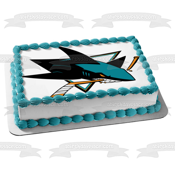 San Jose Sharks Logo NHL Sports Edible Cake Topper Image ABPID03447