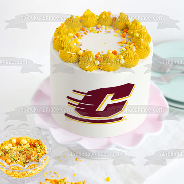 Central Michigan University Chippewas Logo Sports Edible Cake Topper Image ABPID03448