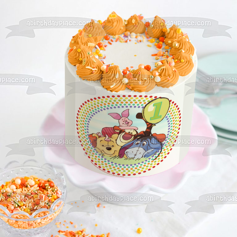 Winnie Pooh 1 Edible Birthday Cake Topper
