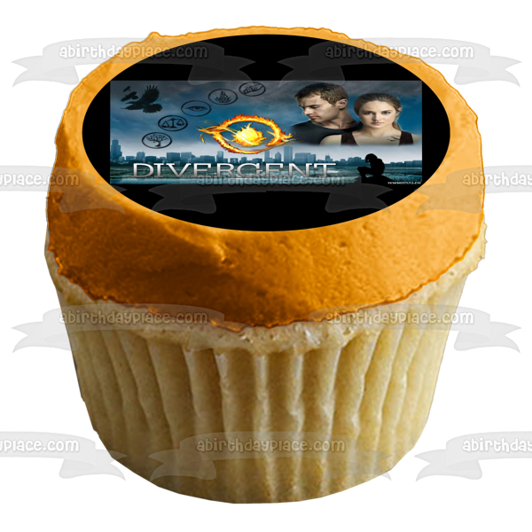 Dauntless the Brave Divergent Factions Tris Prior and Tobias Eaton Edible Cake Topper Image ABPID03461