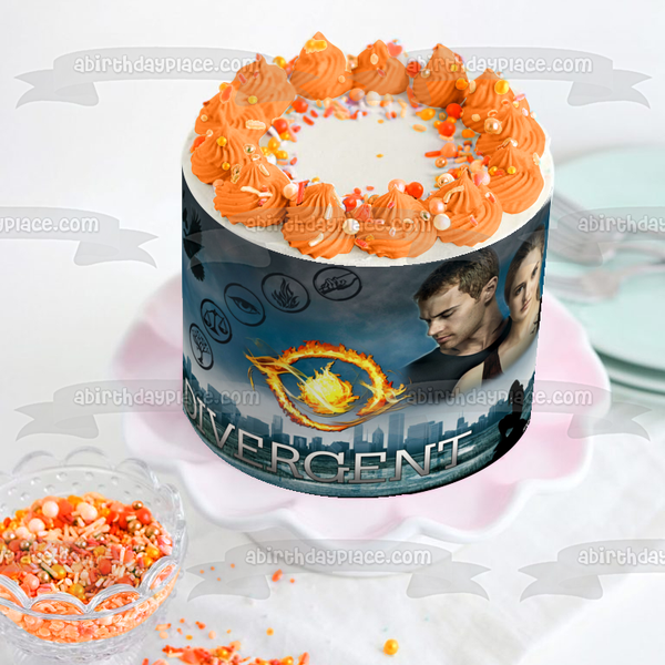 Dauntless the Brave Divergent Factions Tris Prior and Tobias Eaton Edible Cake Topper Image ABPID03461