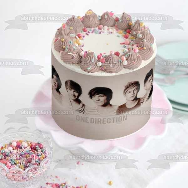 One Direction Timeline Niall Horan Liam Payne Harry Styles Louis Tomlinson and Zayn Malik Edible Cake Topper Image ABPID03601