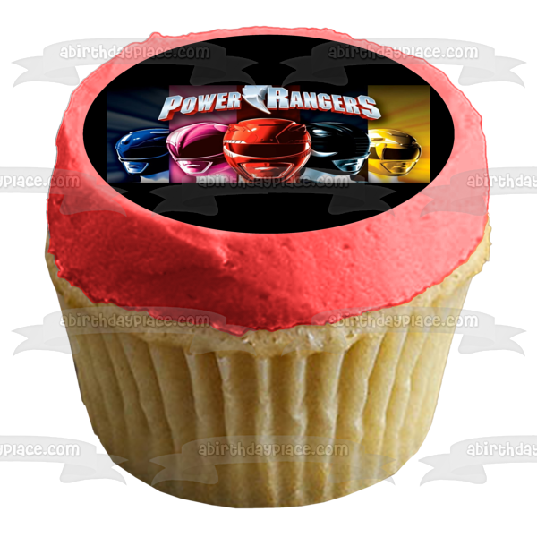 Power Rangers Red Ranger Gold Ranger Black Ranger Blue Ranger and Pink Ranger Edible Cake Topper Image ABPID03472