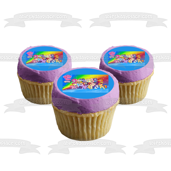 My Little Pony Equestria Girls Friendship Is Magic Rainbow Rocks Twilight Sparkle Applejack and More Edible Cake Topper Image ABPID03474
