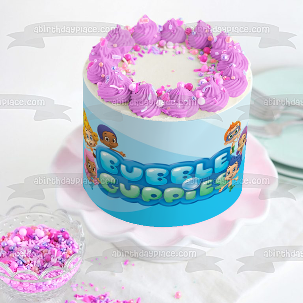 Bubble Guppies Log Gil Molly Deema Goby Oona and Nonny Edible Cake Topper Image ABPID03636