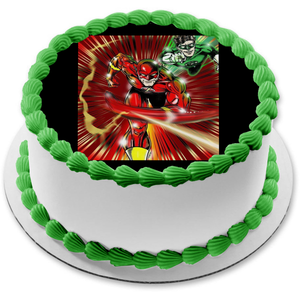 Flash and Green Lantern the Brave and the Bold Edible Cake Topper Image ABPID03807