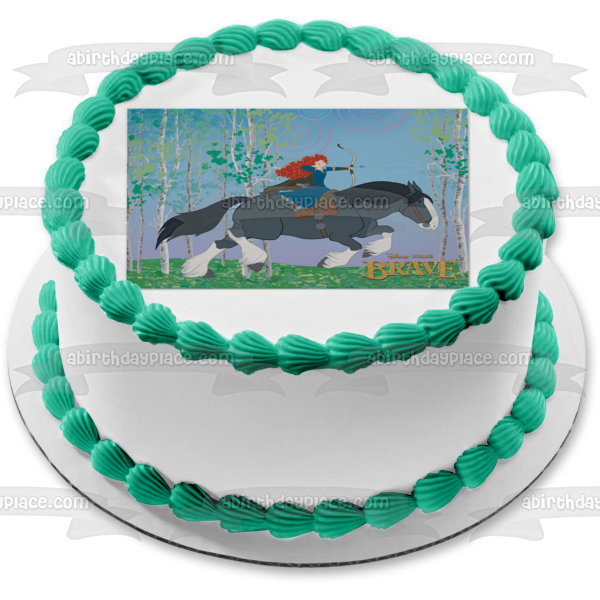Brave Merida Angus Trees and a Bow and Arrow Edible Cake Topper Image ABPID03639