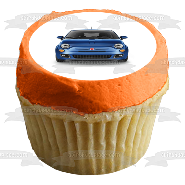 2019 Fiat 500 Blue Edible Cake Topper Image ABPID03663