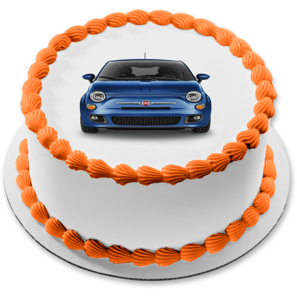 2019 Fiat 500 Blue Edible Cake Topper Image ABPID03663