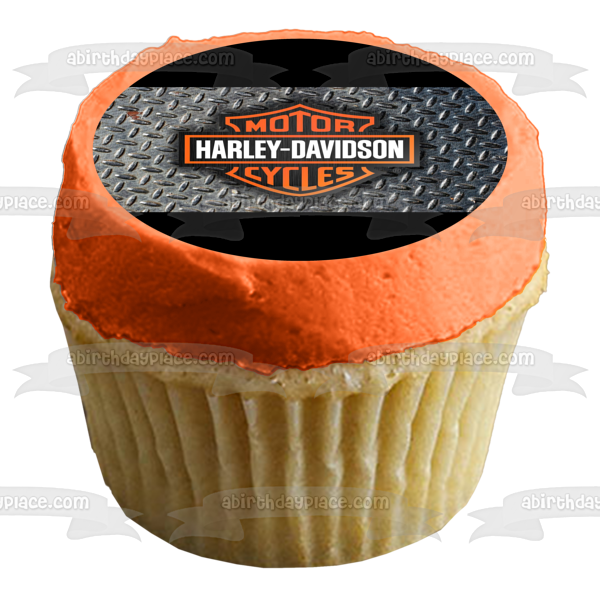 Harley-Davidson Motor Cycles Logo Edible Cake Topper Image ABPID03669
