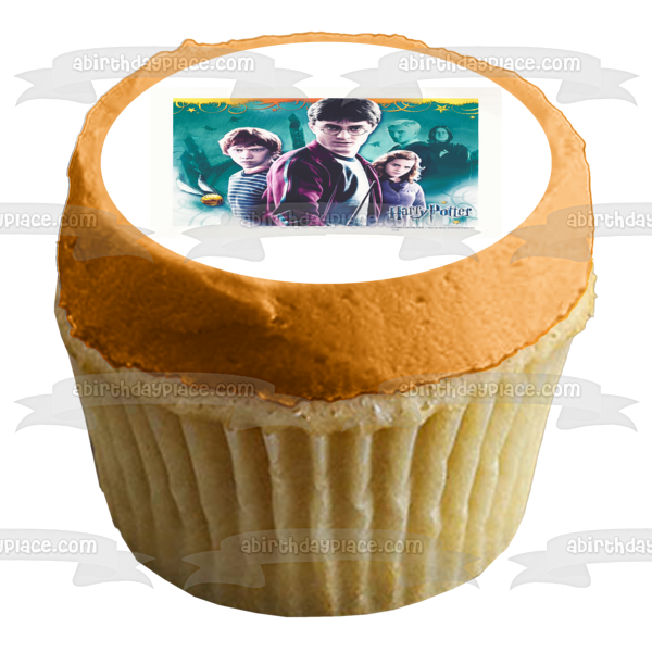 Harry Potter Hermione Granger Ron Weasley Serverus Snape and Draco Malfoy Edible Cake Topper Image ABPID03670