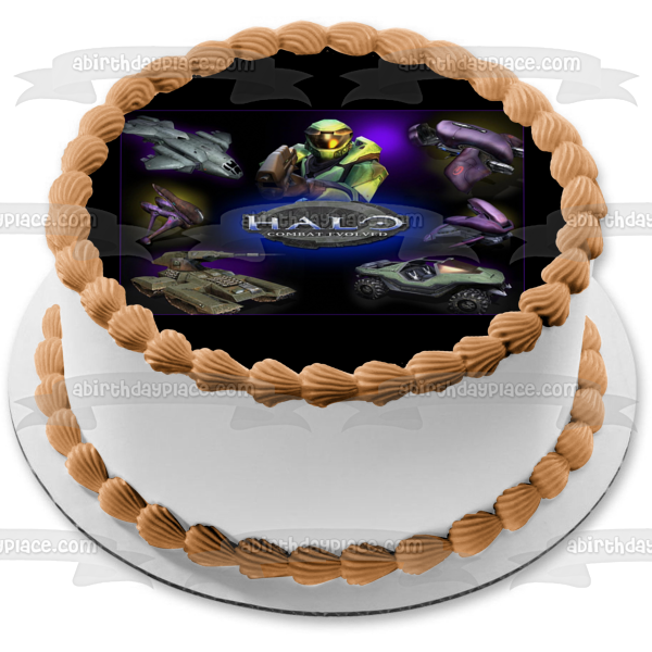 Halo Combat Evolved Warthog and Marines Edible Cake Topper Image ABPID03834