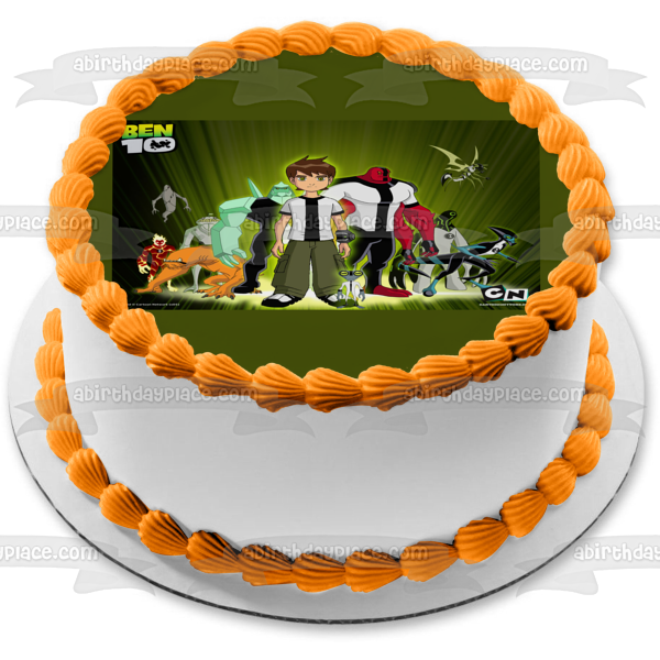 Ben 10 Logo Alien Heros Ben Prime Edible Cake Topper Image ABPID03688
