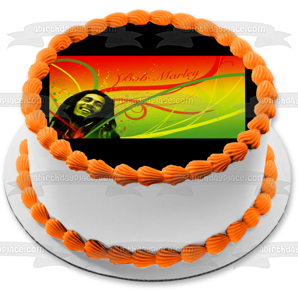 Bob Marley Red Yellow Green Edible Cake Topper Image ABPID03689