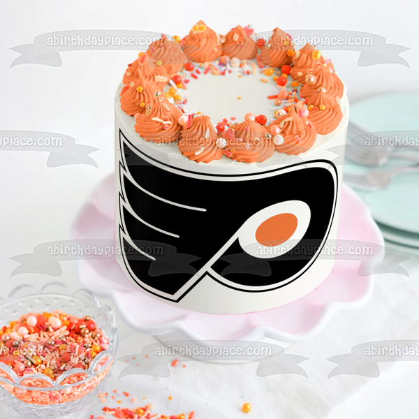 Philadelphia Flyers Logo NHL Sports Edible Cake Topper Image ABPID03691